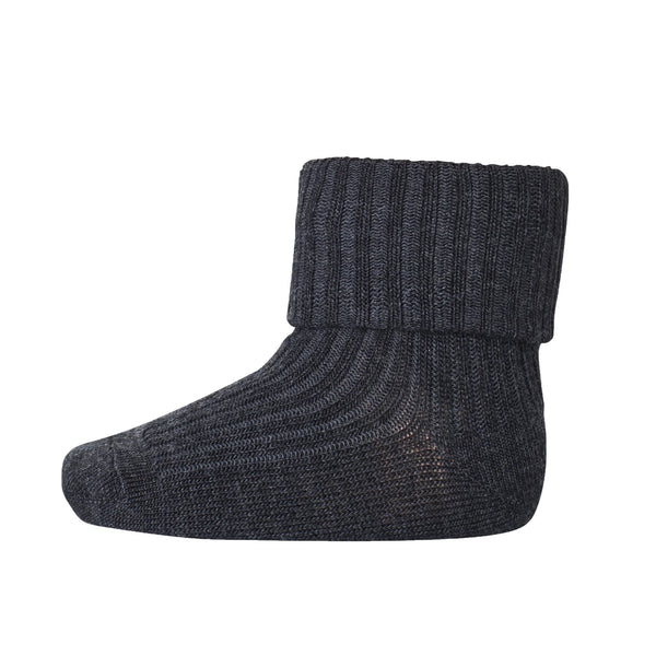 Wool rib socks - Dark grey melange