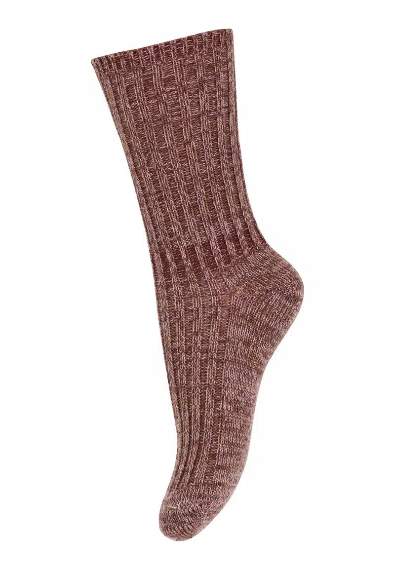 Noa melange socks - Grape skin