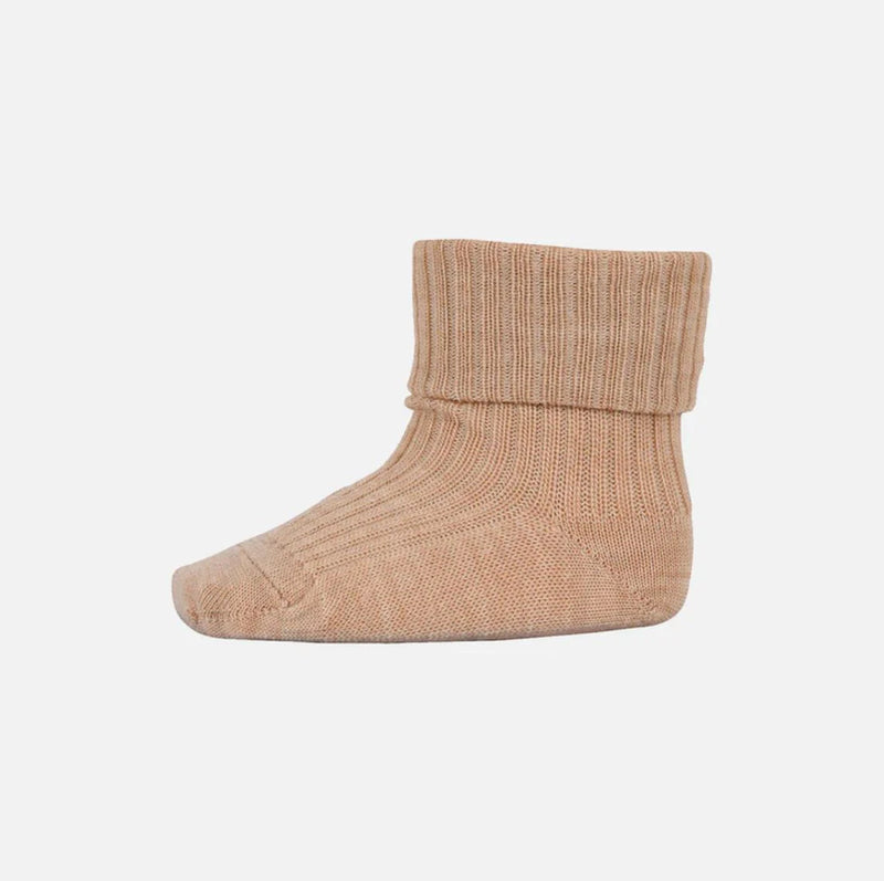 Wool rib socks - Camel melange