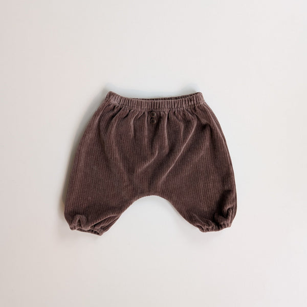 Soft velours rib pants - Brown