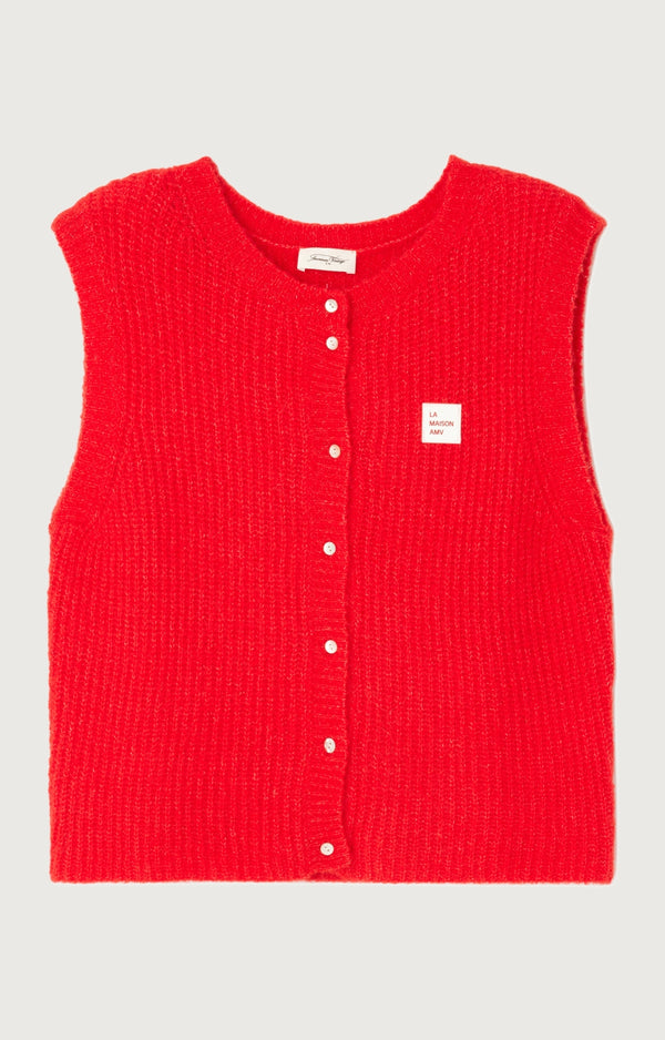 East knitted vest - Pepper melange