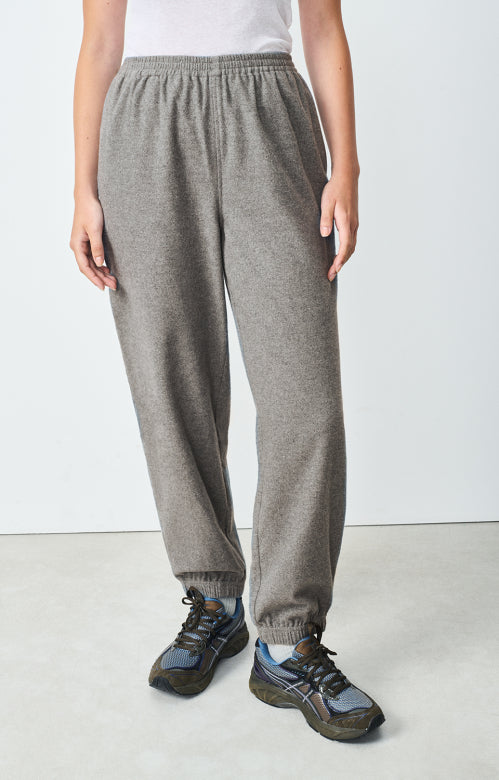 Flanel like joggers Vylow - Grey melange