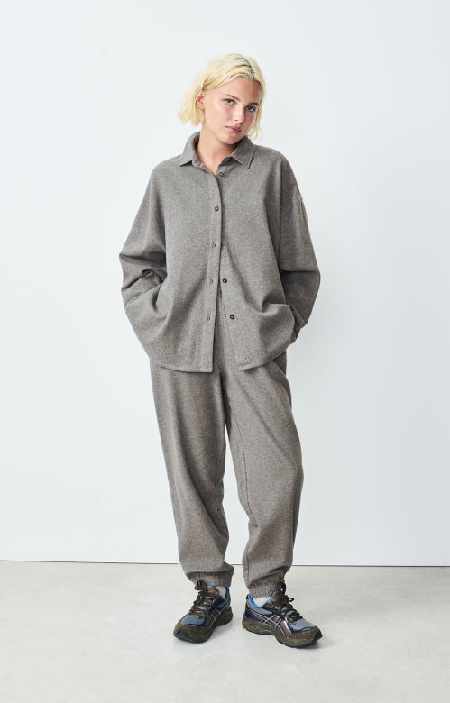 Flanel like joggers Vylow - Grey melange