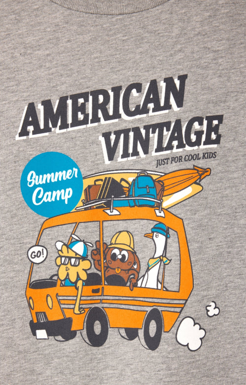 Kids fizvalley summer camp tee - Grey melange