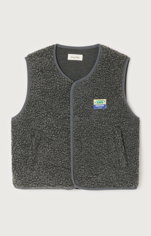 Hoktown pile vest kids - charcoal melange