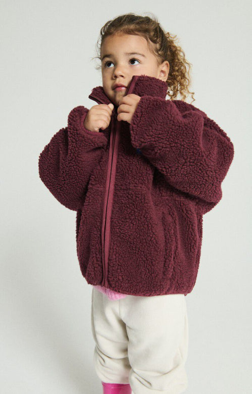 Hoktown pile jacket kids - Burgundy melange