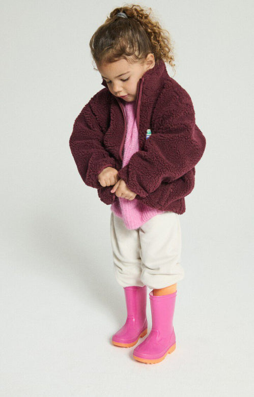 Hoktown pile jacket kids - Burgundy melange