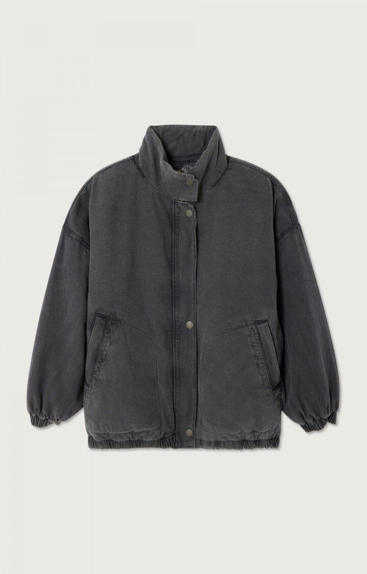 Jazy quilted denim bomber - Washed charcoal