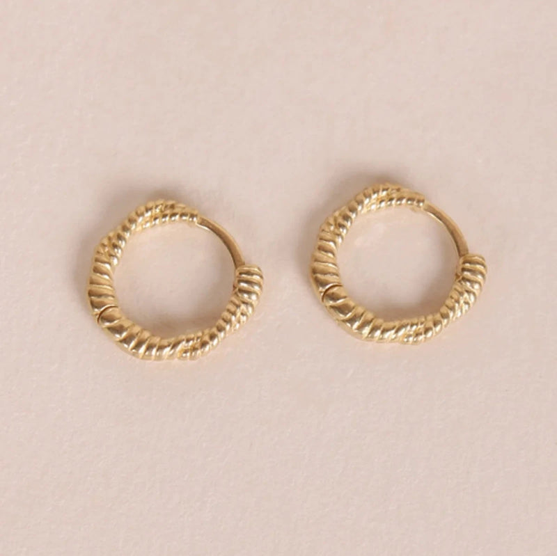 Mini braided hoops - Gold