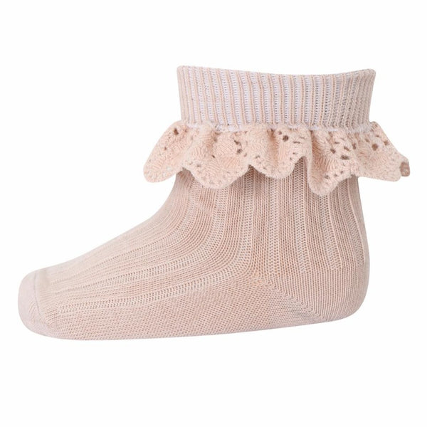 Lisa socks with lace - Rose dust