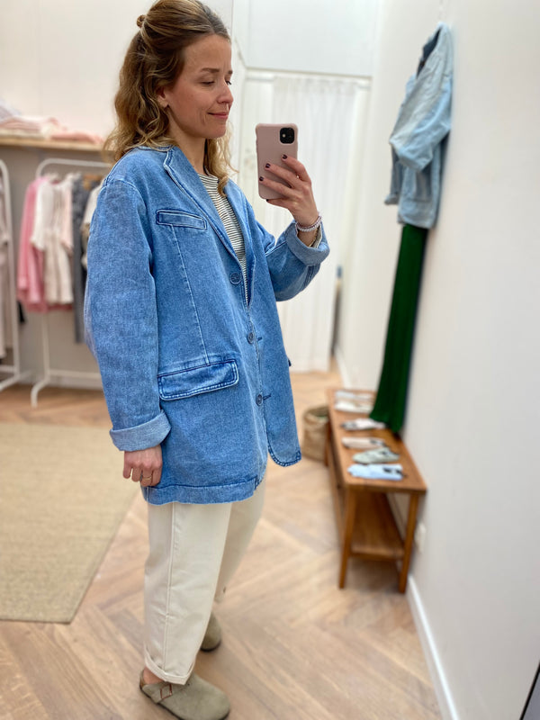 Oversized denim blazer - Blue