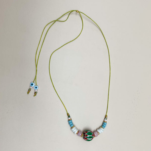 Vintage beads necklace - Green
