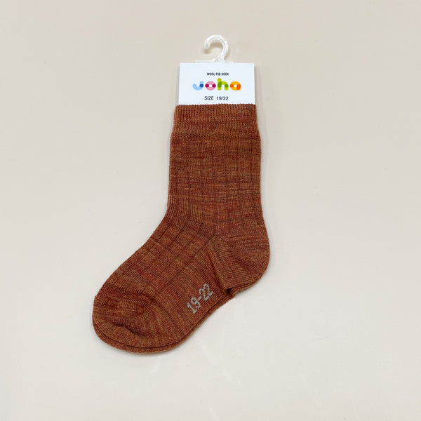 Wool rib sock - Copper melange
