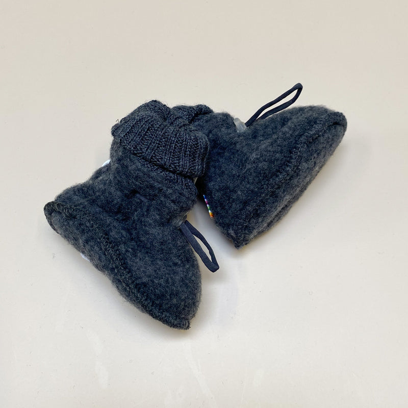 Wool fleece booties - Charcoal