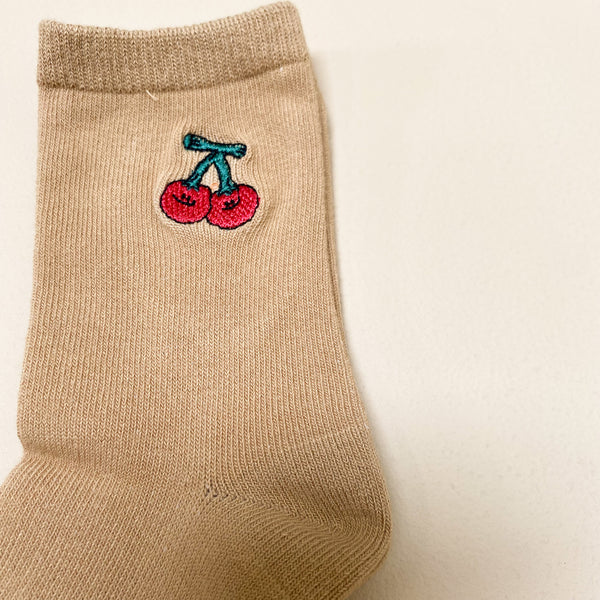 Cherry socks - Camel
