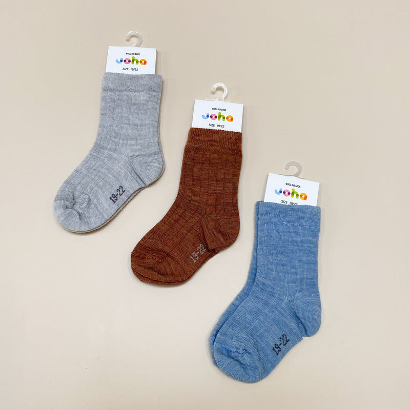 Wool rib sock - Light grey melange