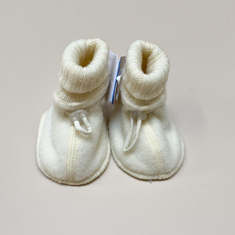 Wool fleece booties - Cream