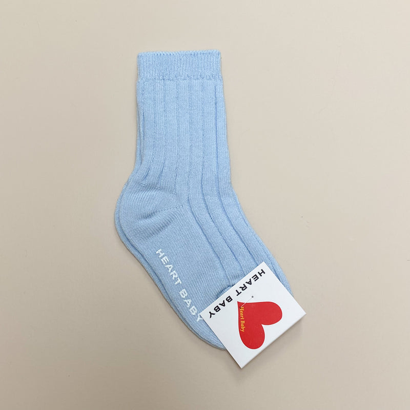 Cotton rib sock - Light blue