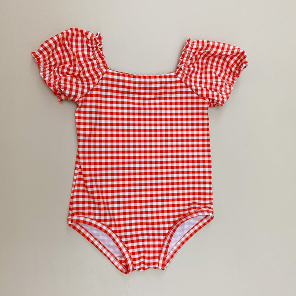 Vichy swimsuit - Orange red