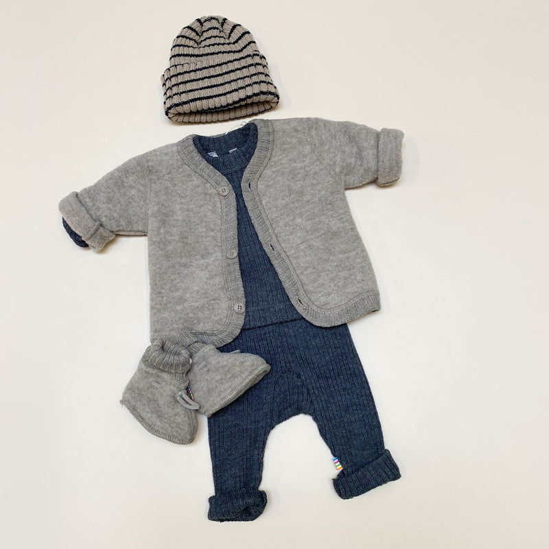 Wool fleece cardigan jacket - Cocoa