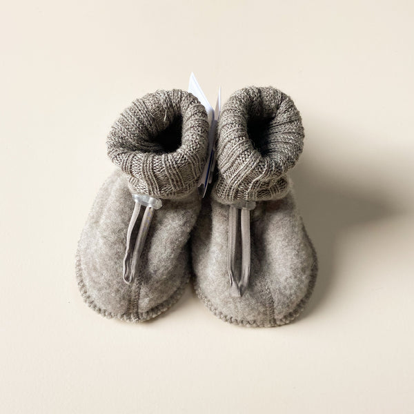 Wool fleece booties - Cocoa