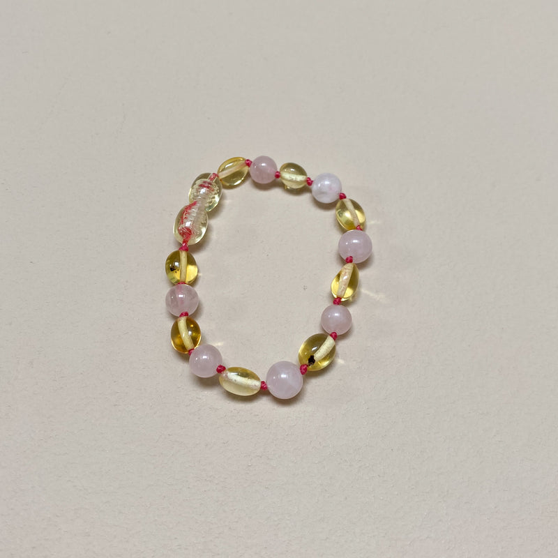 Amber bracelet - Pink/honey