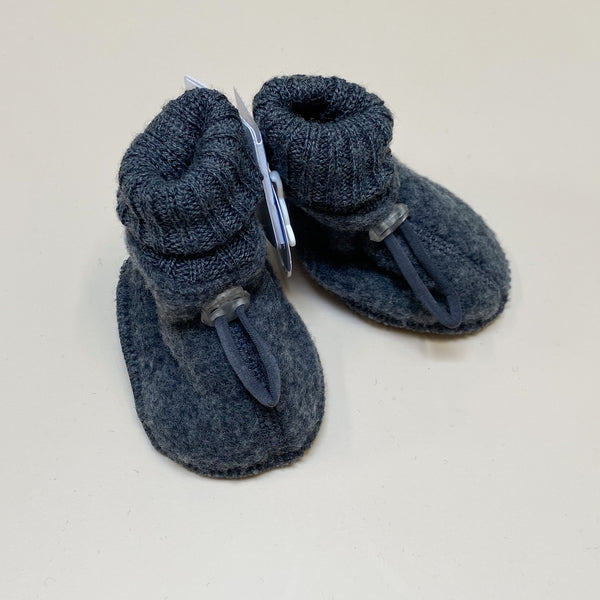 Wool fleece booties - Charcoal