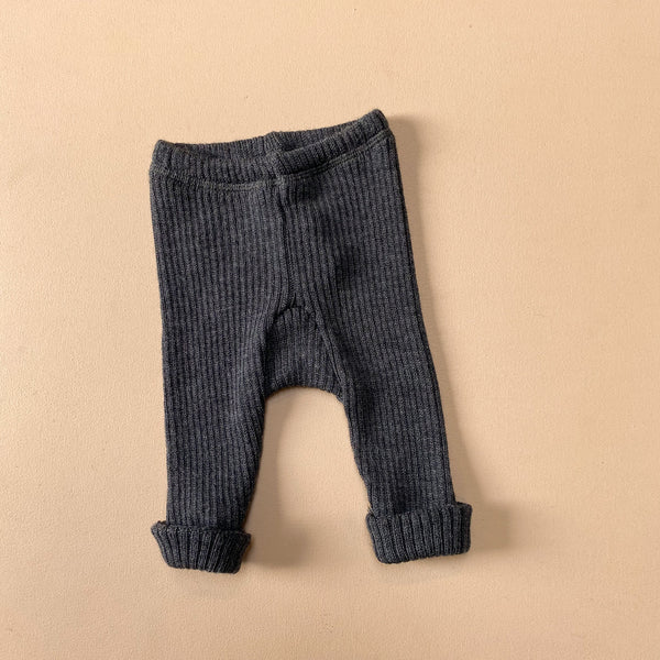 Wool rib pants - Charcoal