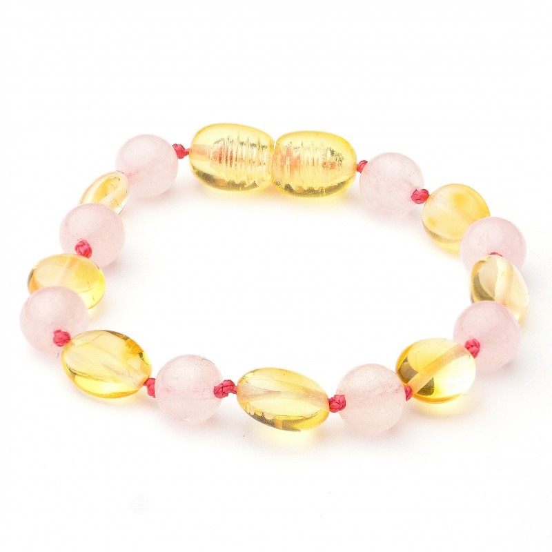 Amber bracelet - Pink/honey