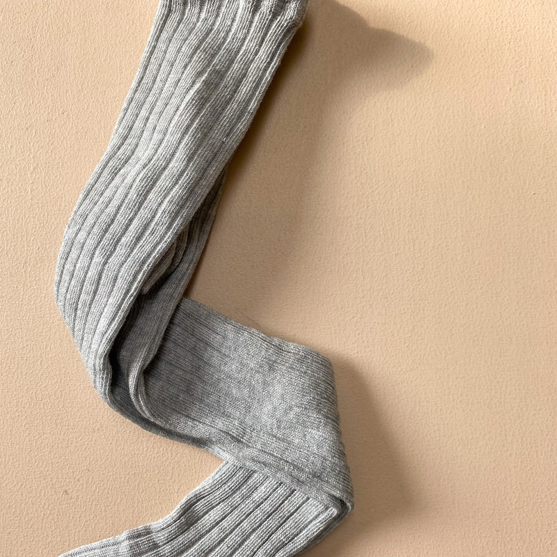 Rib tights - Light grey melange