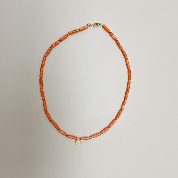 Natural stones necklace - Orange