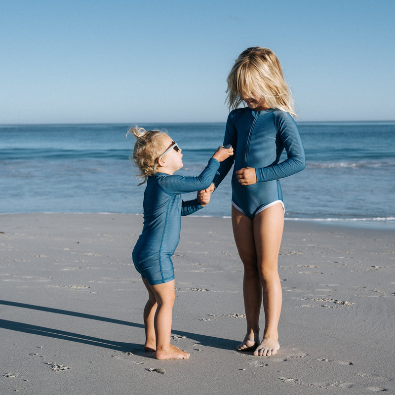 Ribbed baby swimsuit - High tide