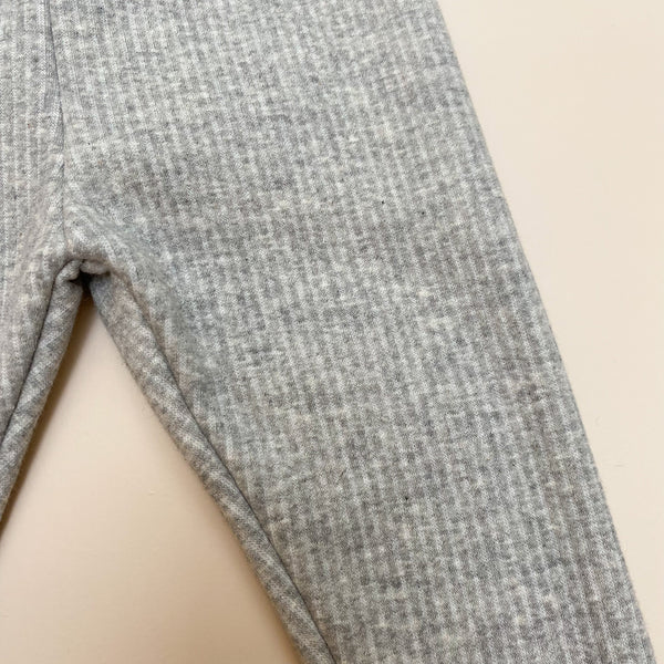 Fleeced rib leggings - Grey melange